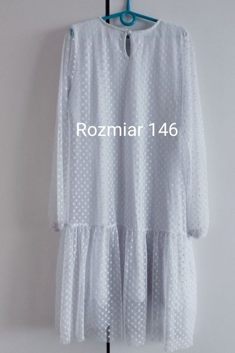 Sukienka w grochy tiul r.146 JAK NOWA