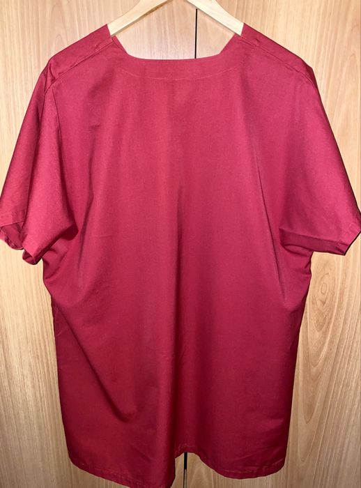 Червона медична кофта для чоловіків з коротким рукавом