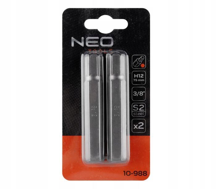 Końcówka H12 3/8" HEX 12 x 75mm 2szt. NEO 10-988