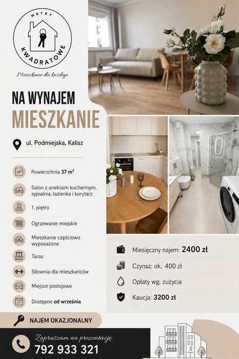 PODMIEJSKA NOVA, 2 pokoje z balkonem