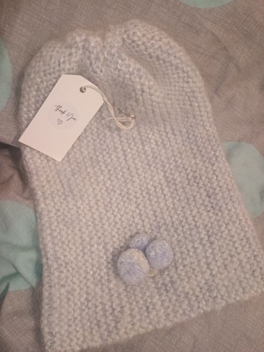 Handmade ciepłe czapki robione na drutach własnoręcznie