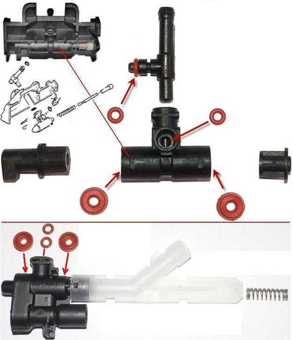 Uszczelki zawór ekspres Jura AEG Krups Siemens Bosch Nivona Melitta