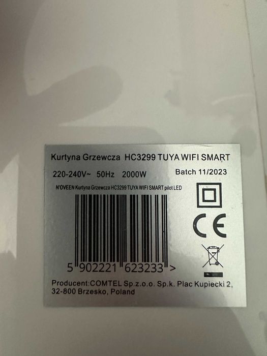 Kurtyna powietrzna HC3299 LED WiFi Tuya Smart