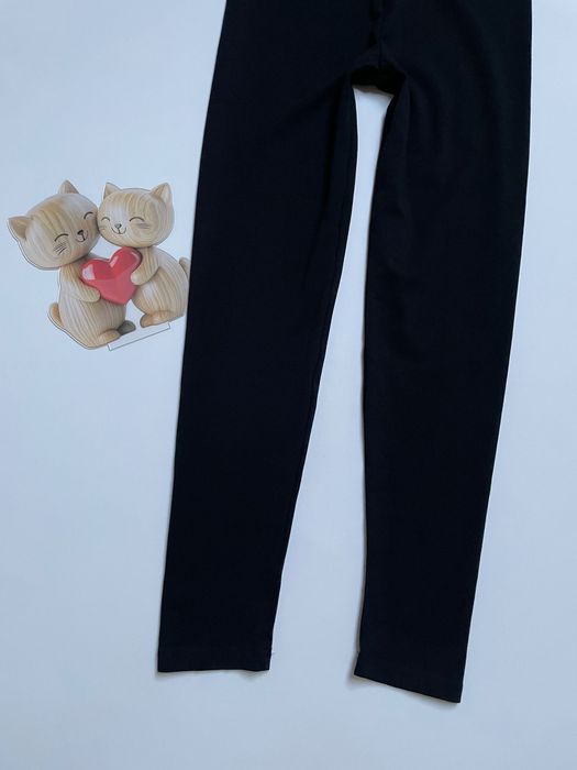 170 176 George 15-16 lat czarne długie legginsy gładkie getry bawełna