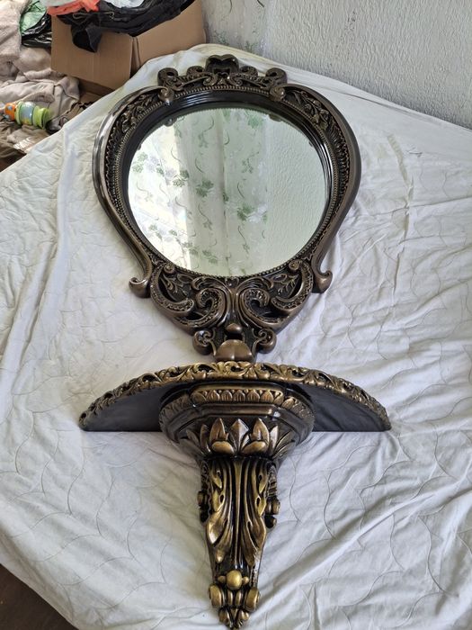 Винтажное зеркало с кронштейном,в стиле ббароко