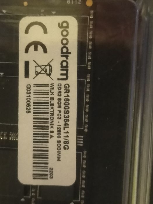 Pamięć RAM DDR3 laptop