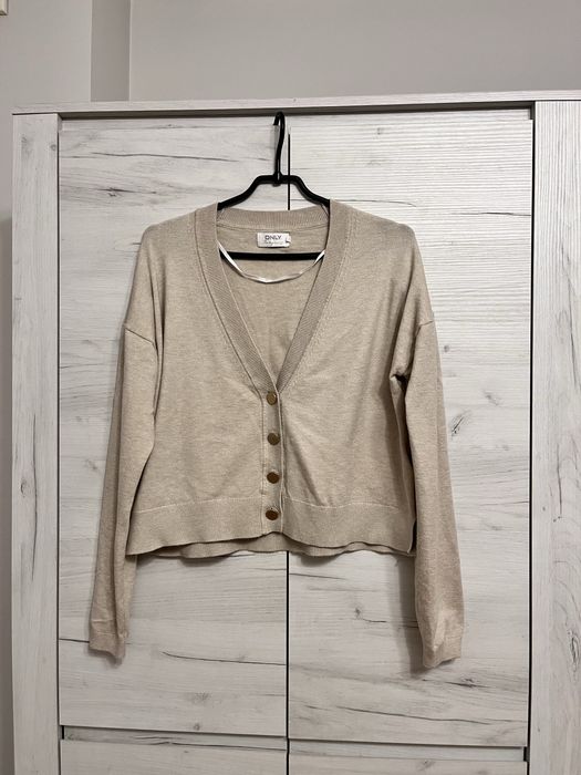 Beżowy sweterek kardigan XS Only sweter