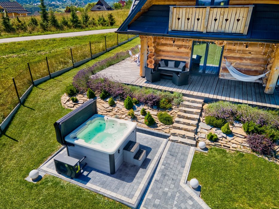 Domek w górach balia JACUZZI SAUNA KOMINEK chata na wakacje dom góralski naweekendy gorąca bania