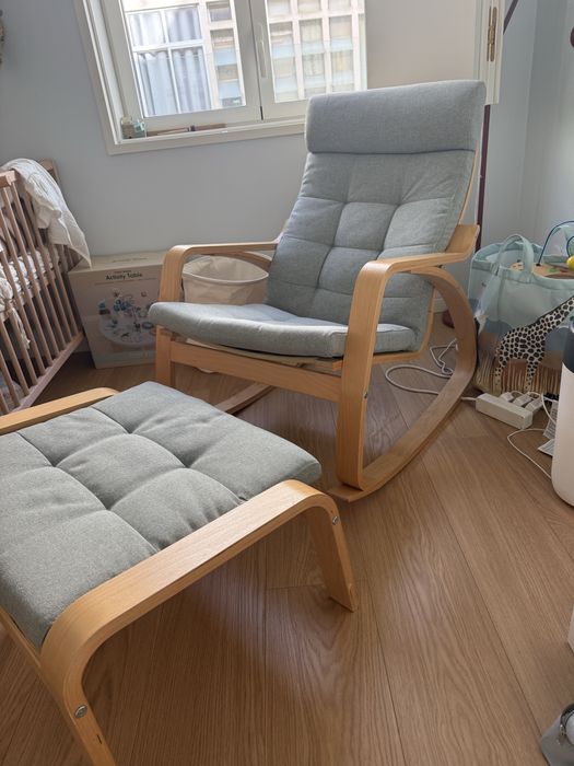 Cadeira baloiço e banco ikea poang