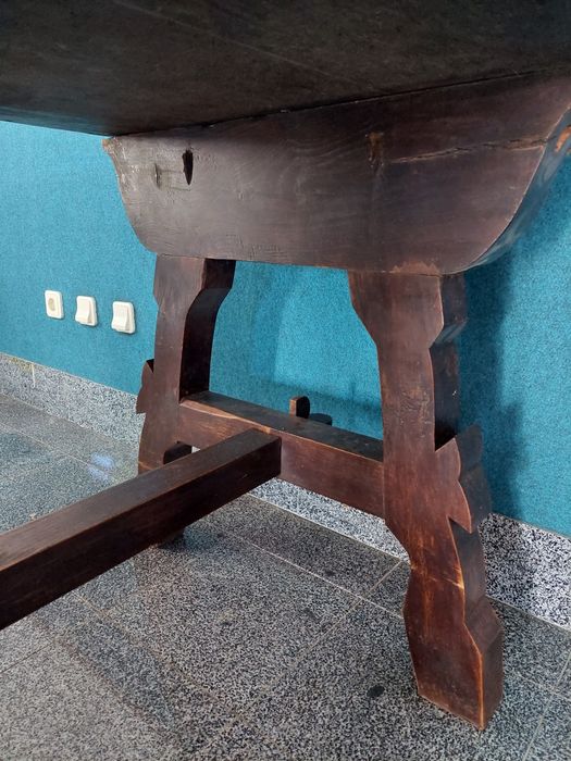 Mesa de Jantar Rústica Maciça Antiga - Século 20