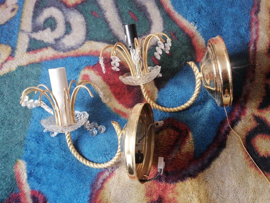 kinkiety szklano metalowe