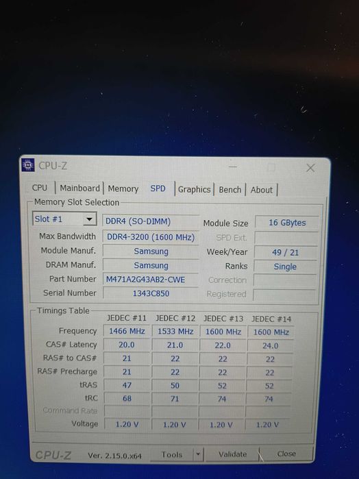 16 GB DDR4 3200Mhz Samsung Оперативна память / ОЗУ Ноутбук Mini PC