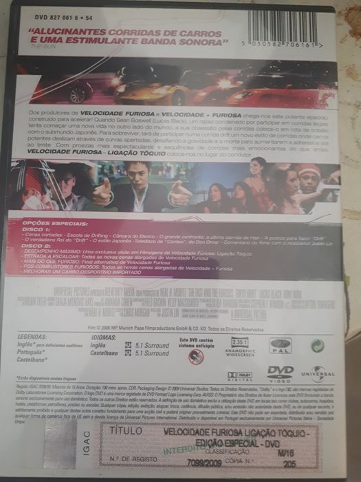 Dvd Velocidade Furiosa Ligação Tóquio Edição Especial 2 Discos
