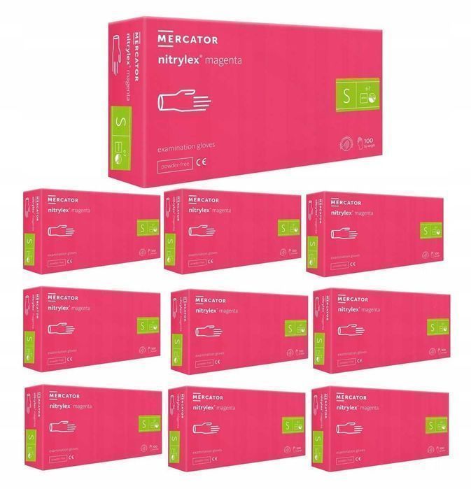 Rękawice Nitrylowe 100 Szt. 7-S Nitrylex Magenta - 10 Szt.