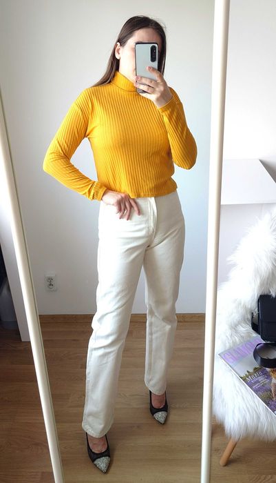 Musztardowy golf H&M S
