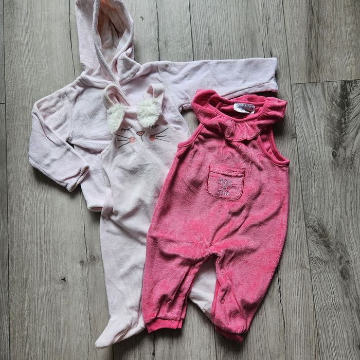 Bluza i ogrodniczki pajac dziewczynka 56 62 różowe