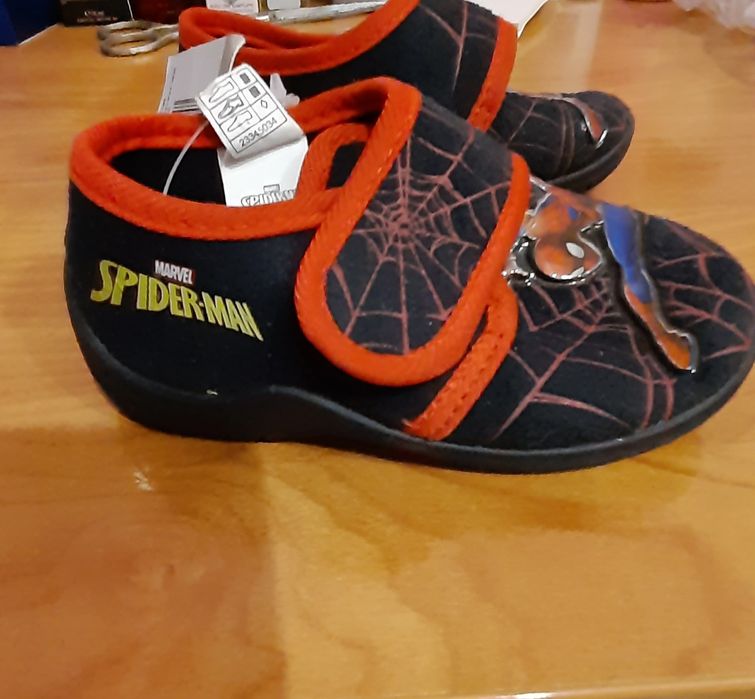 Детские тапочки мокасины Spiderman липучке