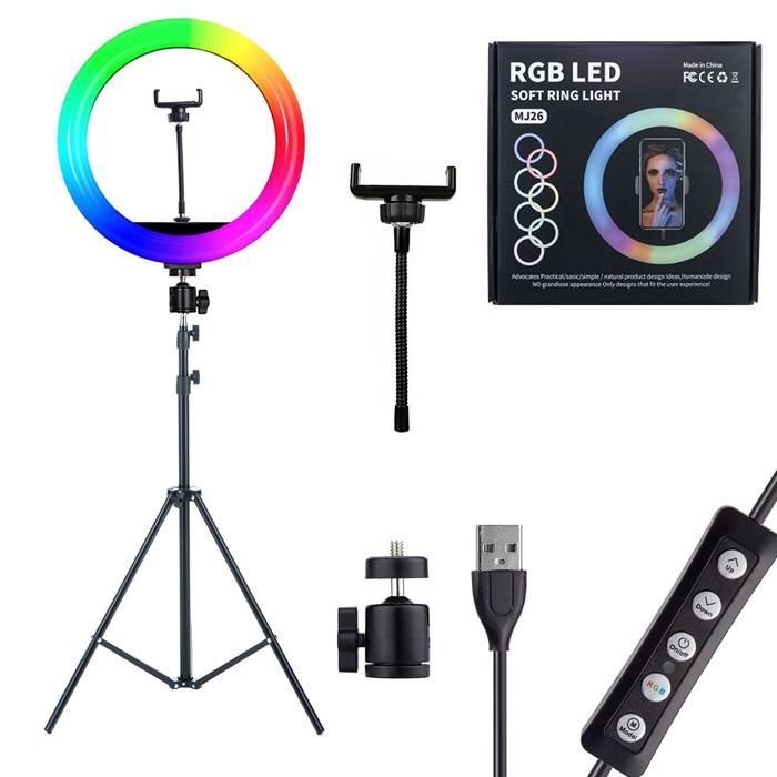 Кільцева RGB Led Лампа 26 см зі штативом 2.1м та тримачем для телефону
