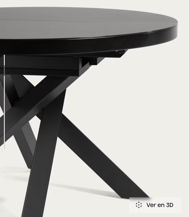 Mesa Kave Home preta oval extensível