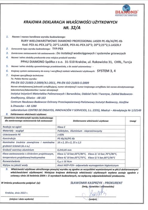 rura pex al pex alupex 16mm x 2.0 diamond 20mm 25mm 32mm 200mb 600mb