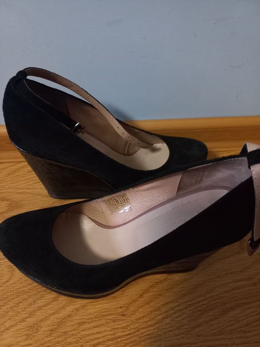 Туфлі на танкетці, туфлі замшові, шкіряні, PM Paola Martani