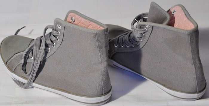 F&F szare wysokie trampki tekstylne 38 stan bdb-