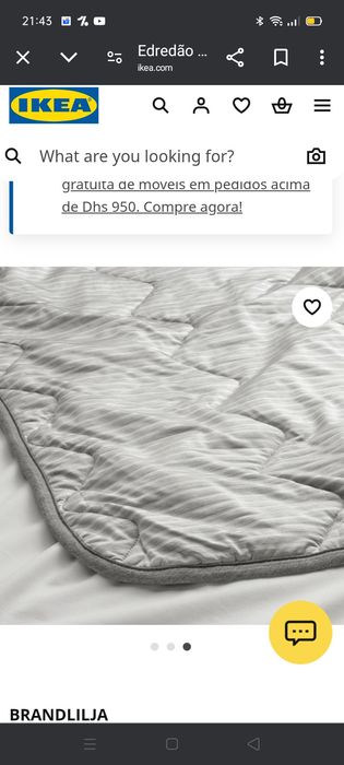 Capa edredão Brandlilja 240x220cm, IKEA. NOVA