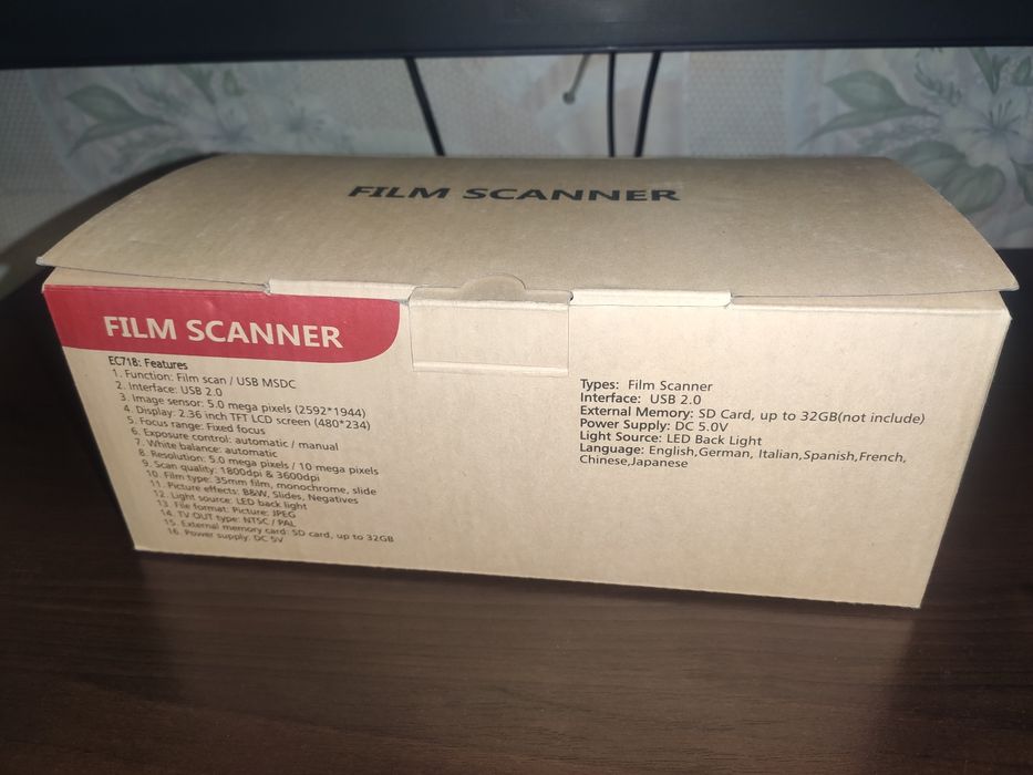 Сканер для фотопленкки и слайдов 35мм 135 негативов Слайд-сканерс c ЖК