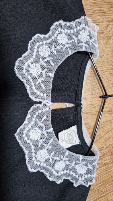 Sukienka 116 tunika akademia biały kołnierzyk strój galowy