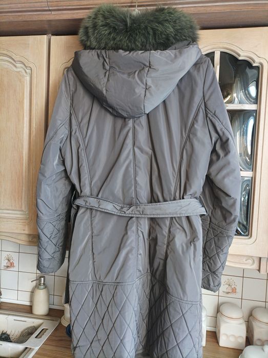 Płaszczyk kurtka Maria Blanol z naturalnym lisem