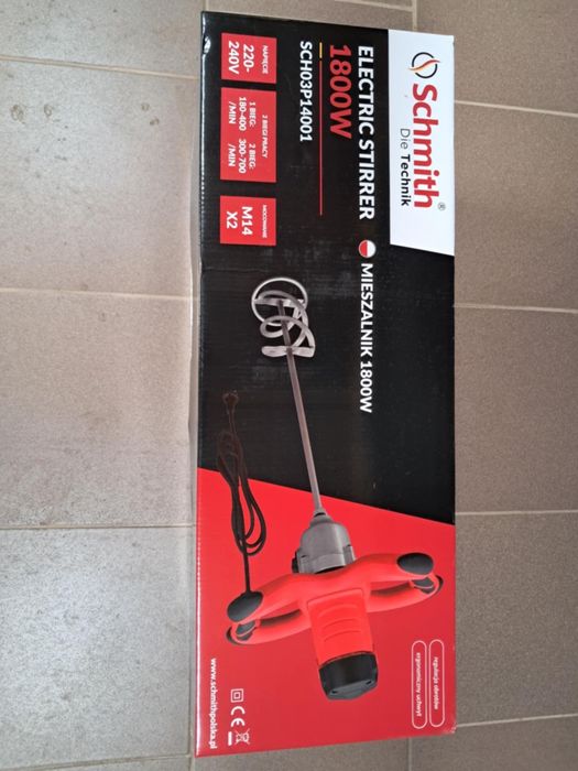 NOWY Mieszalnik Schmith 1800W | 2 biegi | M14 | Mocarz do zapraw i klejów