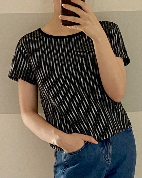 Bluza bluzka z krótkim rękawem grubszy materiał XL