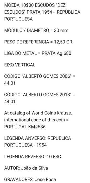 Lote de 11 moedas de prata 1954