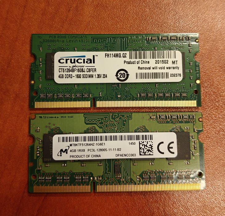 RAM do laptopa 2x4GB DDR3 1600MHz