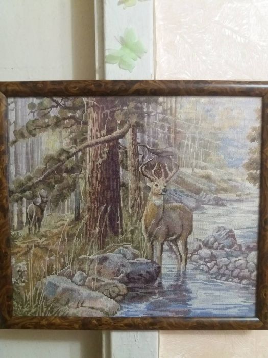 Картина крестиком «Олени»