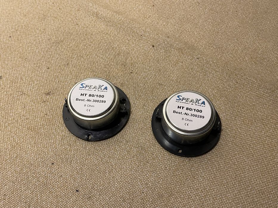 Немецкие купольные 19мм ВЧ динамики SpeaKa HT-80/100 (8Ом/100Вт)