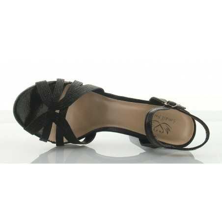 Sandały na szpilce 10 cm. pasek czarne r 39