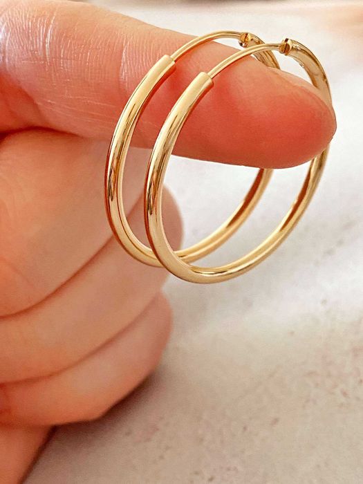 Позолоченные Серьги-Кольца (Разные Модели), Сережки-Кольца. Позолота