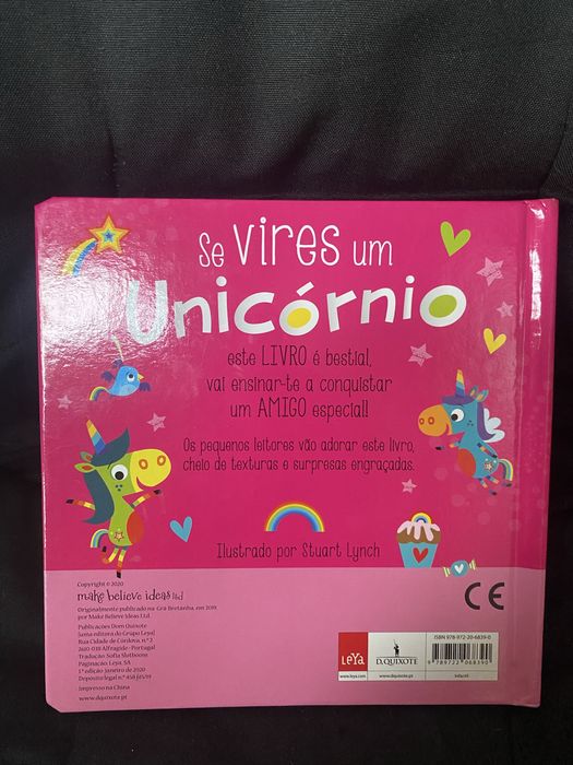 Livro “ Se Vires um Unicórnio” - cartonado e com texturas