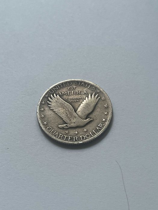USA Quarter Dollar Standing Liberty – srebrna moneta – data nieczytelna