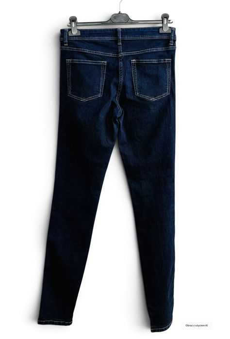 Jeansy rurki ciemnogranatowe dopasowane Denim Core M