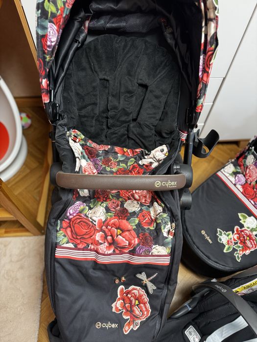 Коляска 3 в 1 cybex priam spring blossom прогулянка+люлька+автокрісло
