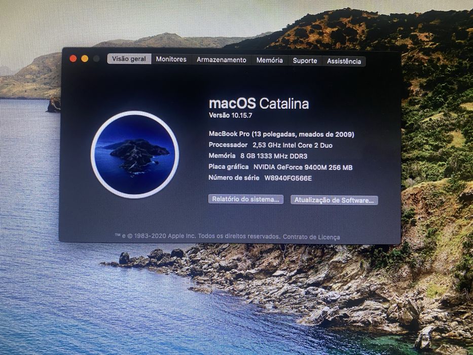Macbook Pro 13’ Pol (Early 2010) Catalina Instalado
