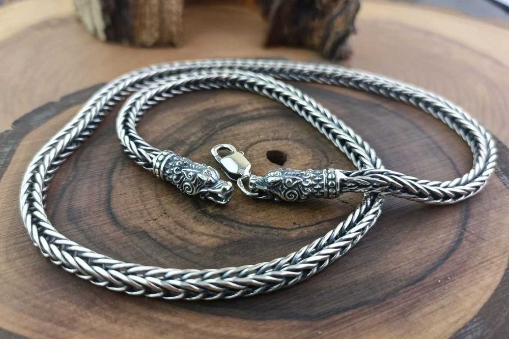 Срібний чоловічий ланцюг Колос Серебряная цепочка жгут 925 проба