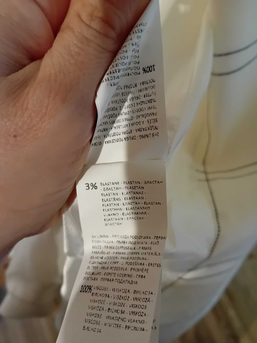 żakiet marynarka biała w kratkę reserved 36 nowa bez metki + gratis