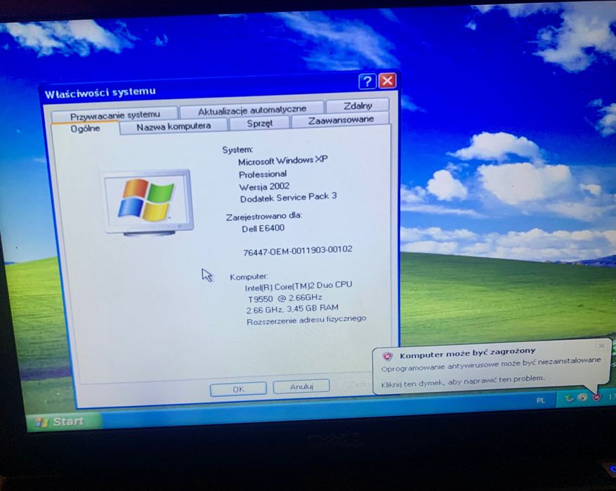 Dell e6400 Diagnostyka Win XP