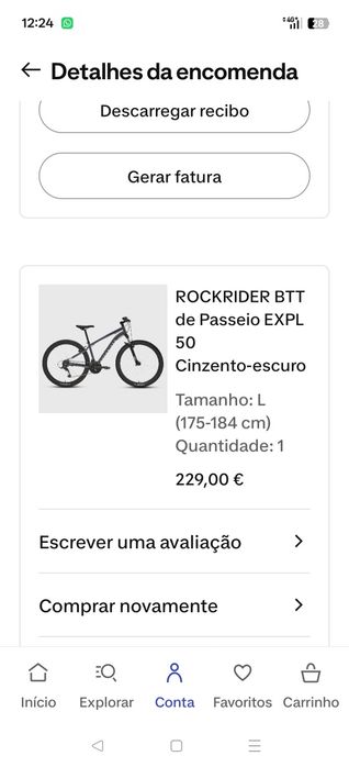 Bicicleta BTT ROCKRIDER Decathlon como nova