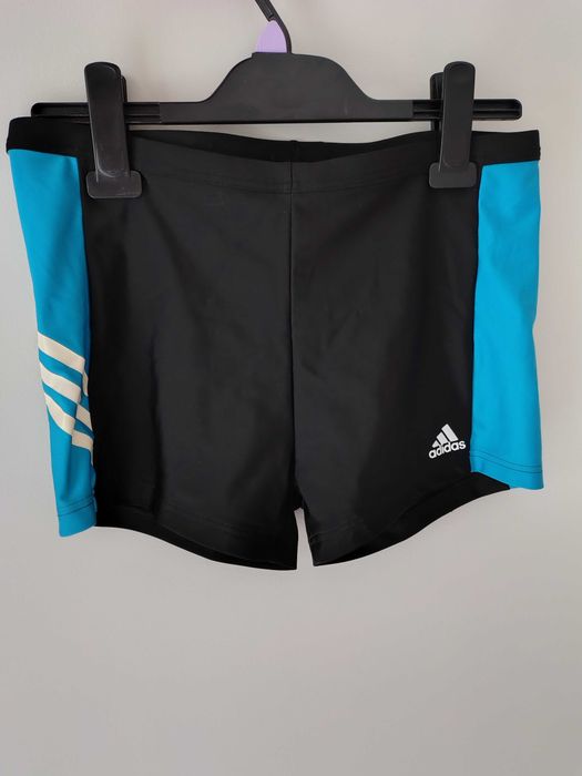 Czarno-błękitne kąpielówki męskie adidas 36