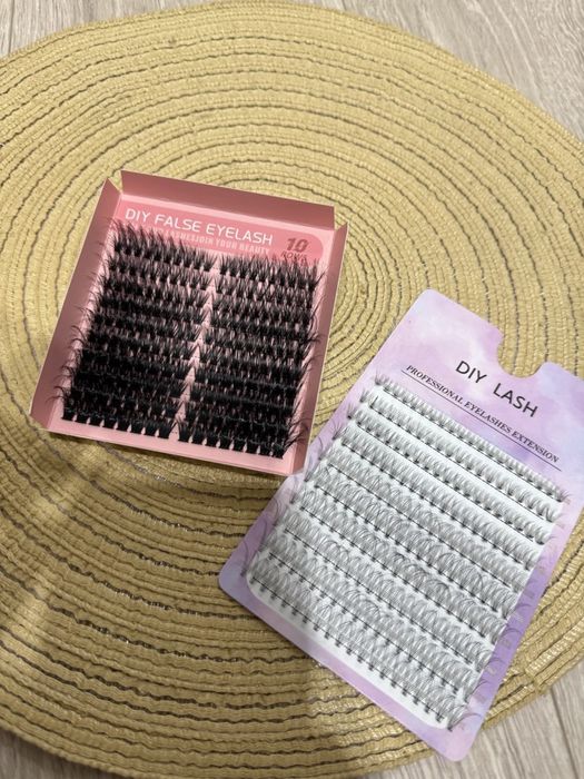 Вії (ресницы ) для самостійного нарощення, пучкові вії, клей для вій