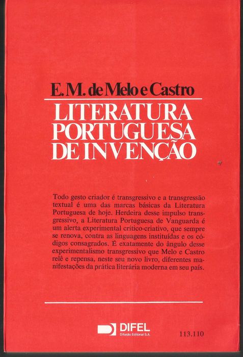 E. M. de Melo e Castro - Literatura Portuguesa de Invenção -